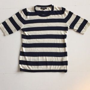 BR silk cashmere short sleeved striped sweater